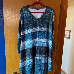 Lily Black and Blue Striped Top